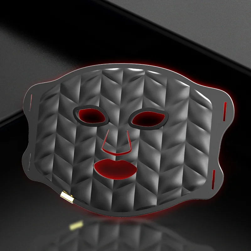 New tech leather silicone washable led face beauty device led light therapy mask