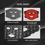 New tech leather silicone washable led face beauty device led light therapy mask
